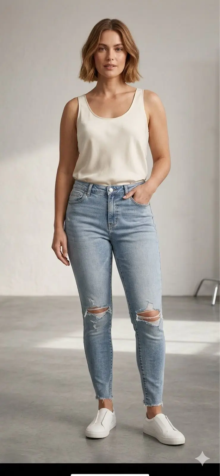 Witchery Light Wash Ripped Skinny Jeans