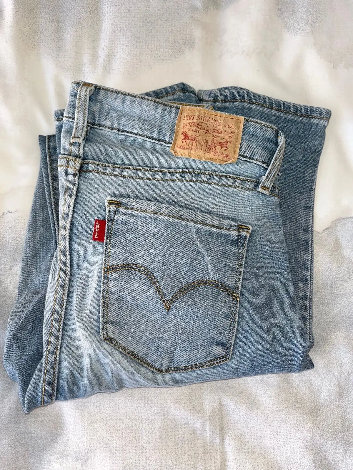 Levi's Distressed Light Wash Jeans