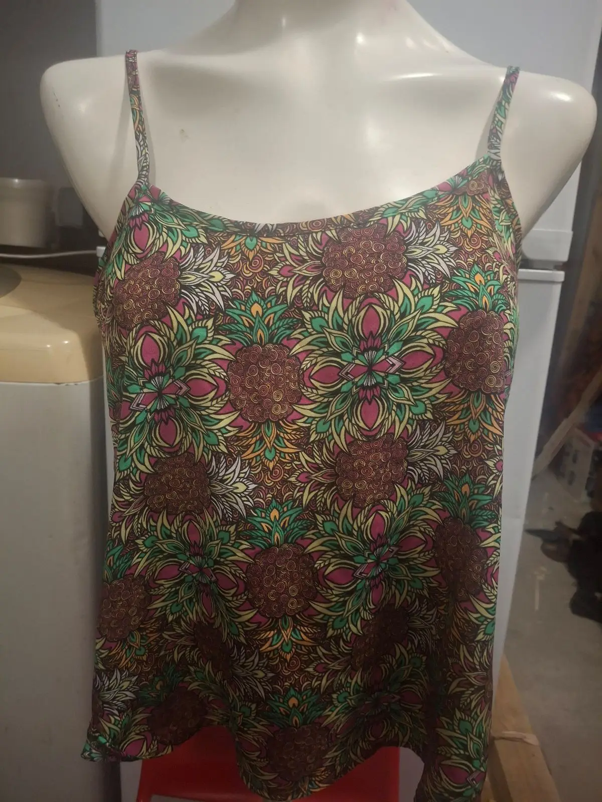 Patterned Spaghetti Strap Camisole Top