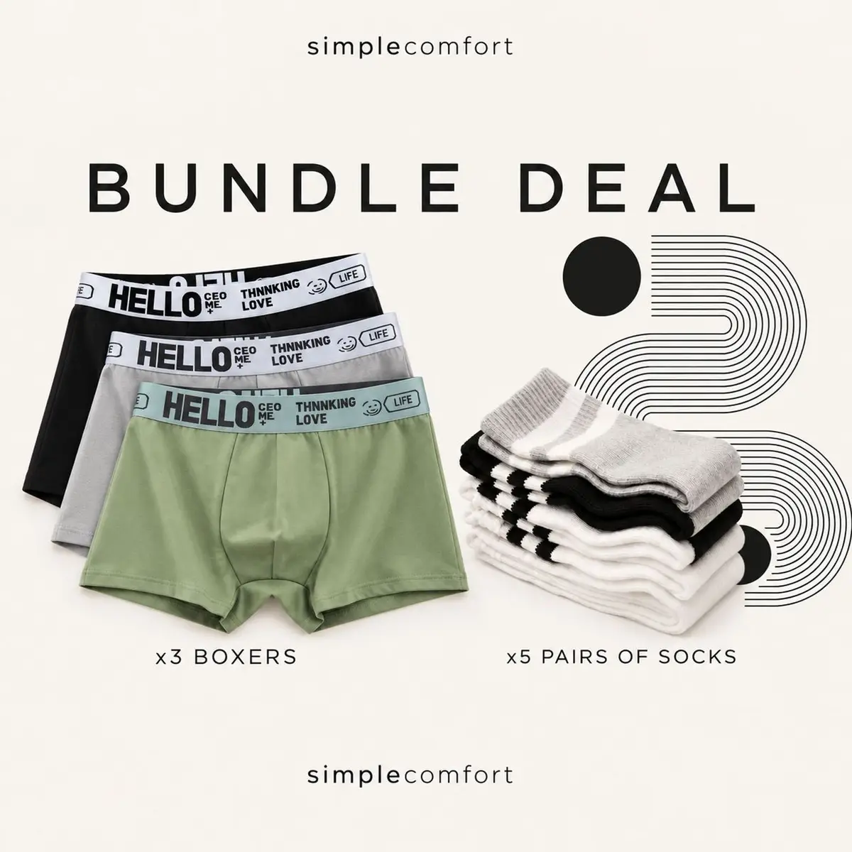 Bundle of 3 Cotton Boxer Shorts