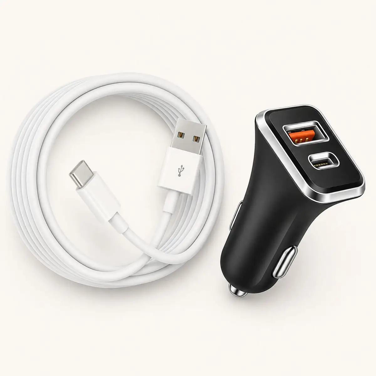 Generic White USB Car Charger