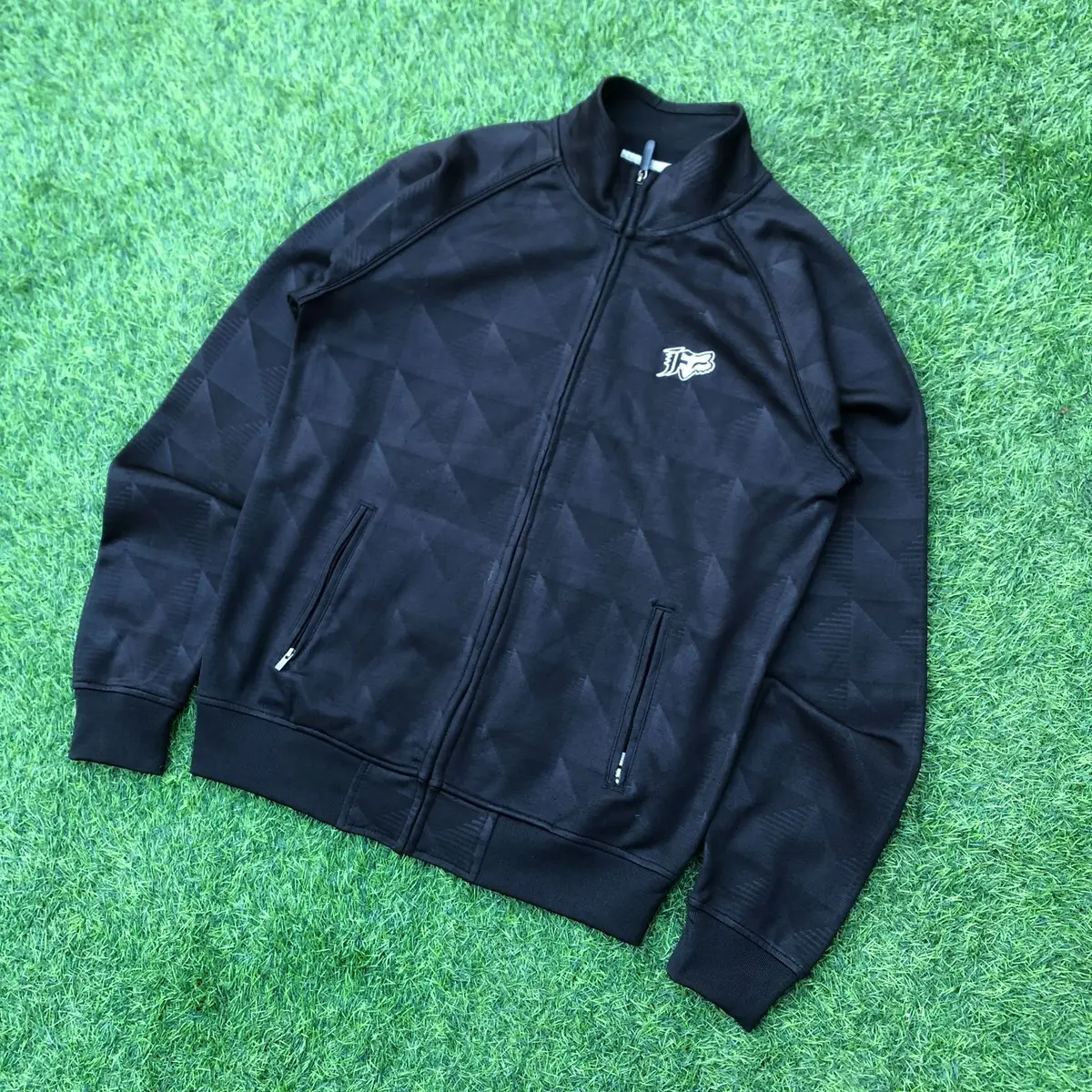 Fox Racing Black Geometric Pattern Track Jacket