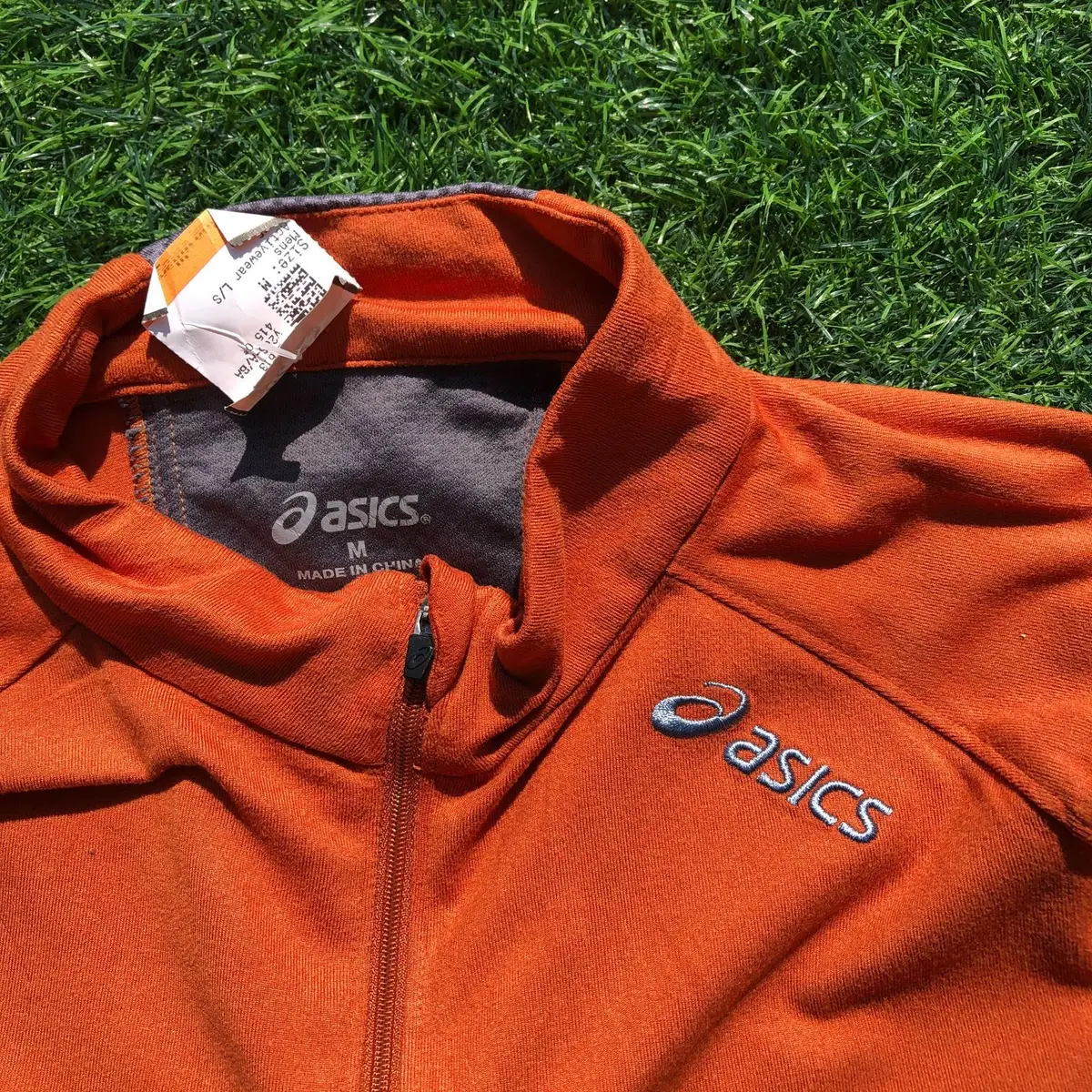 Asics Orange Quarter-Zip Running Top