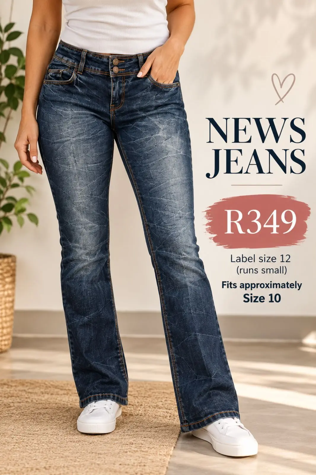 Dark Wash Textured Denim Jeans