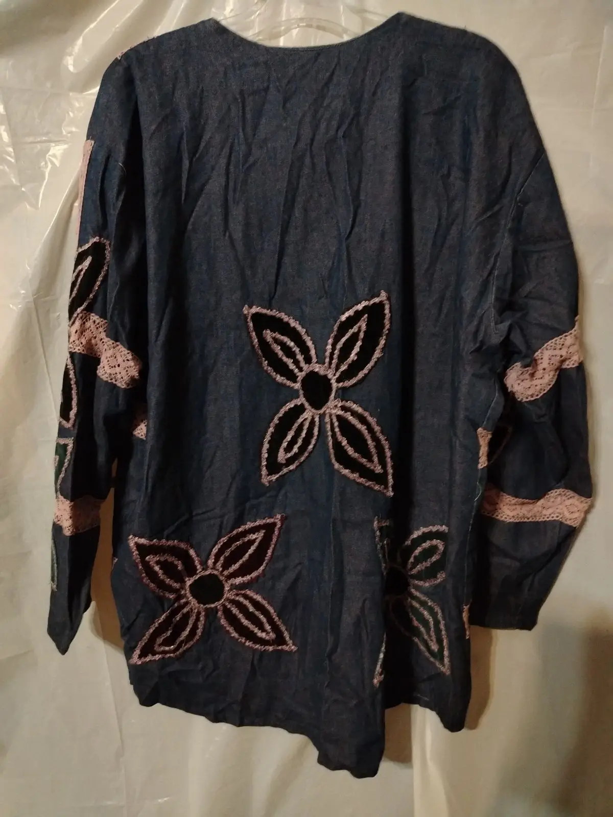 Georges Statement Denim Jacket with Floral Applique