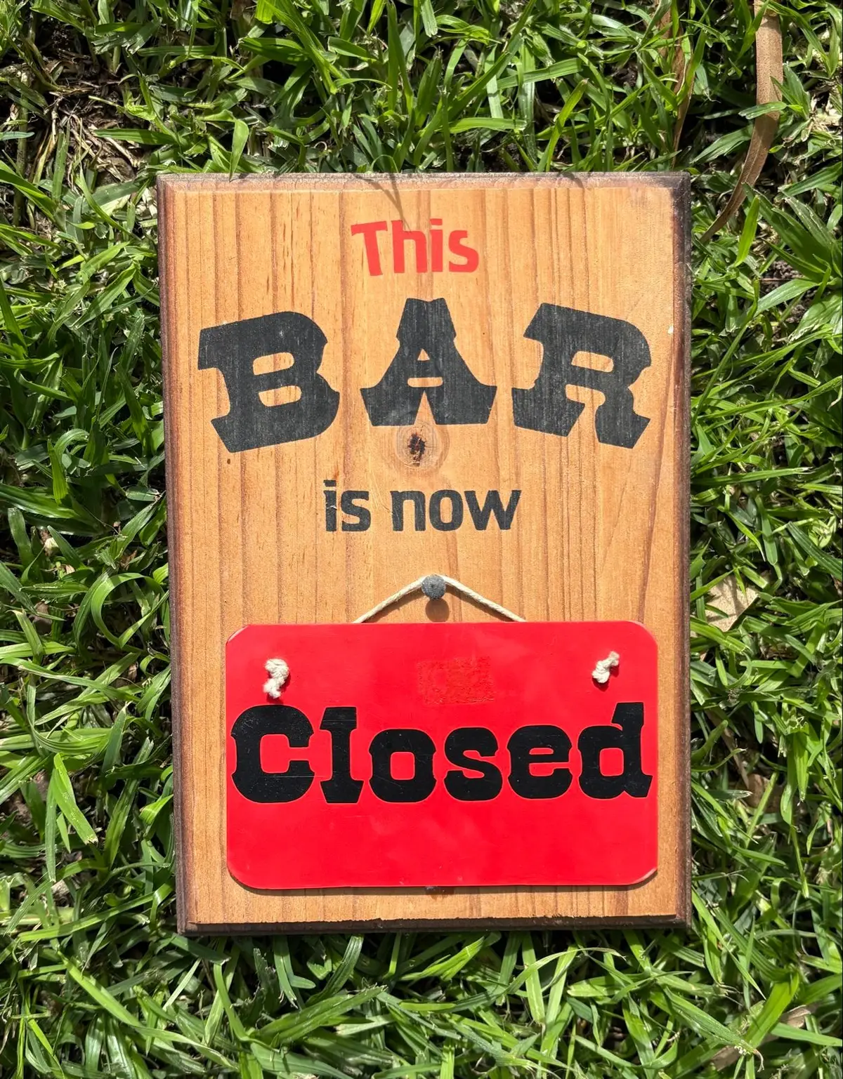 Wooden This Bar Is Now Open Sign