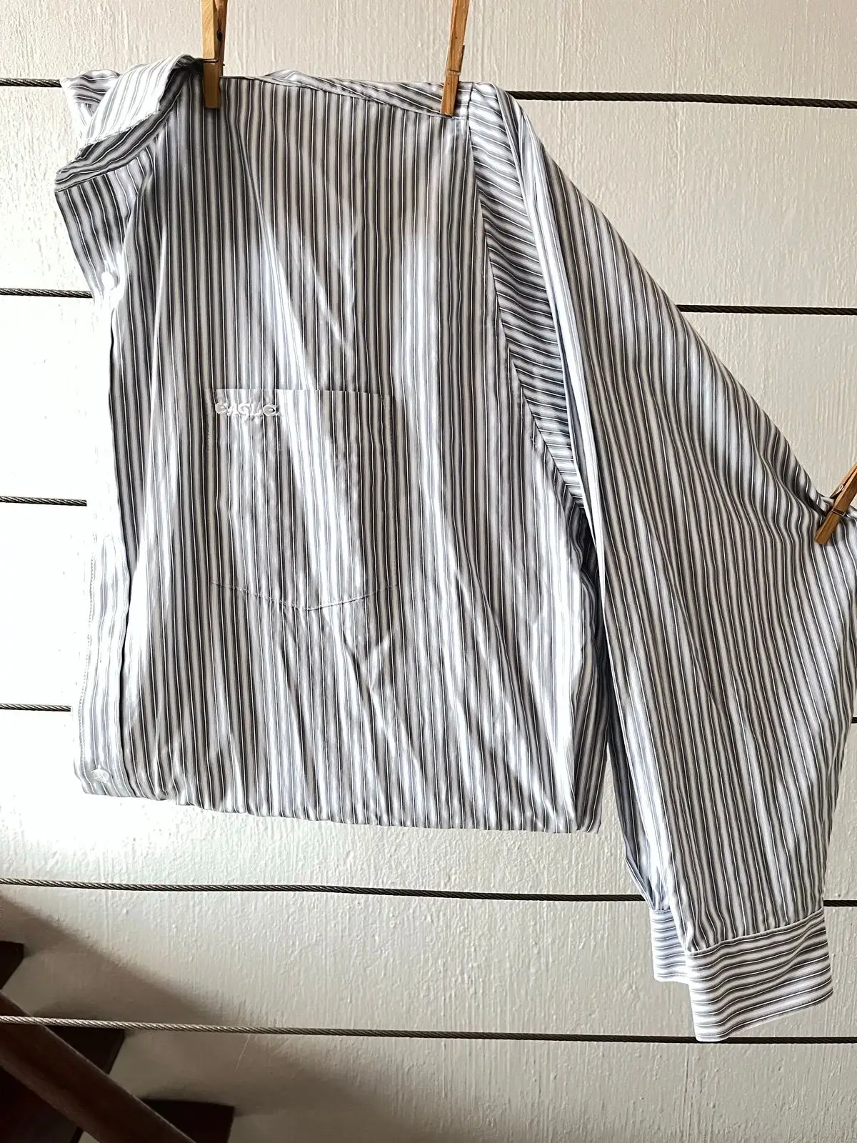 Eagle Clothing Striped Long Sleeve Button-Up Shirt