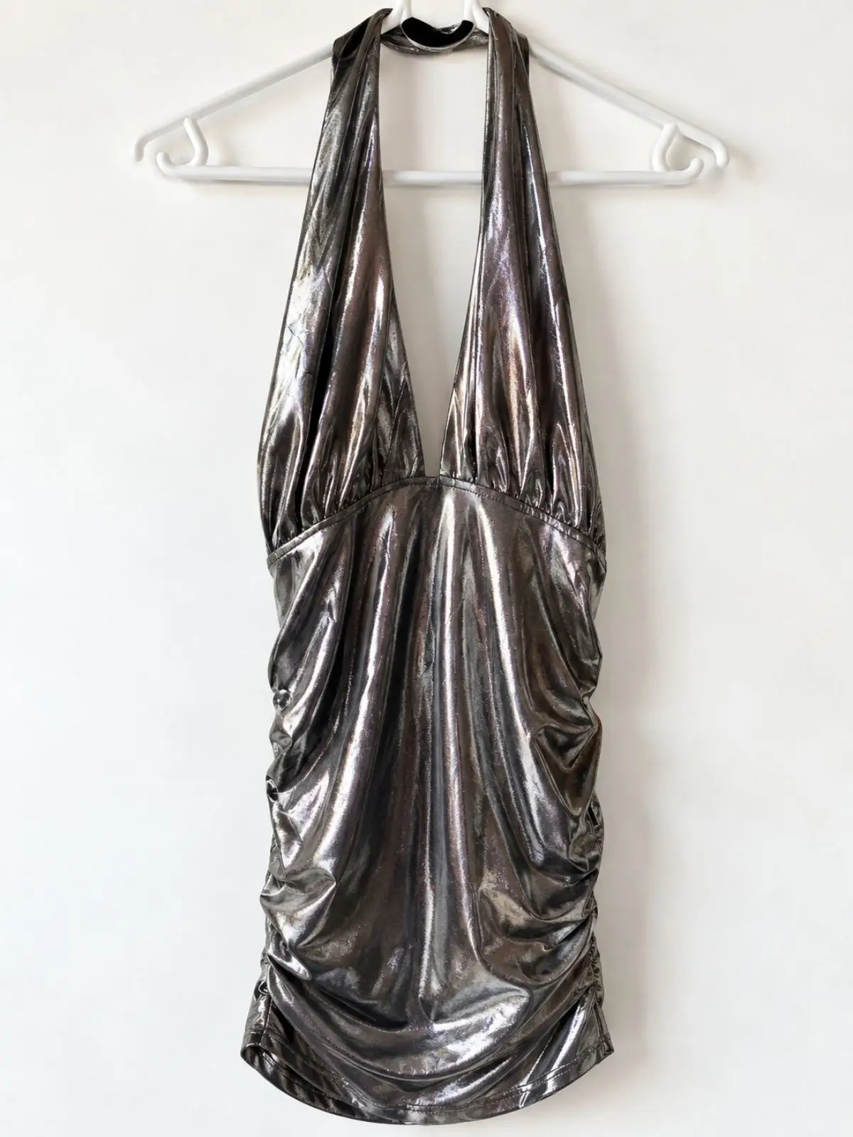 Foschini Halterneck Mini Dress Pewter Silver XS