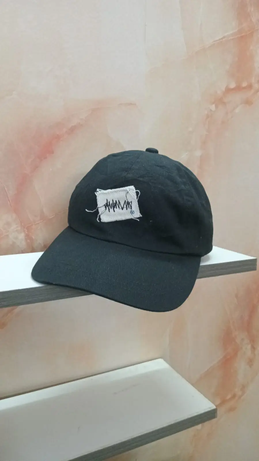 Black Dad Cap with Patch Detail