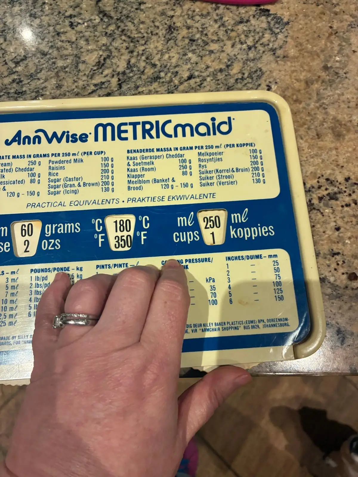 Vintage AnnWise Metricmaid Kitchen Conversion Tray