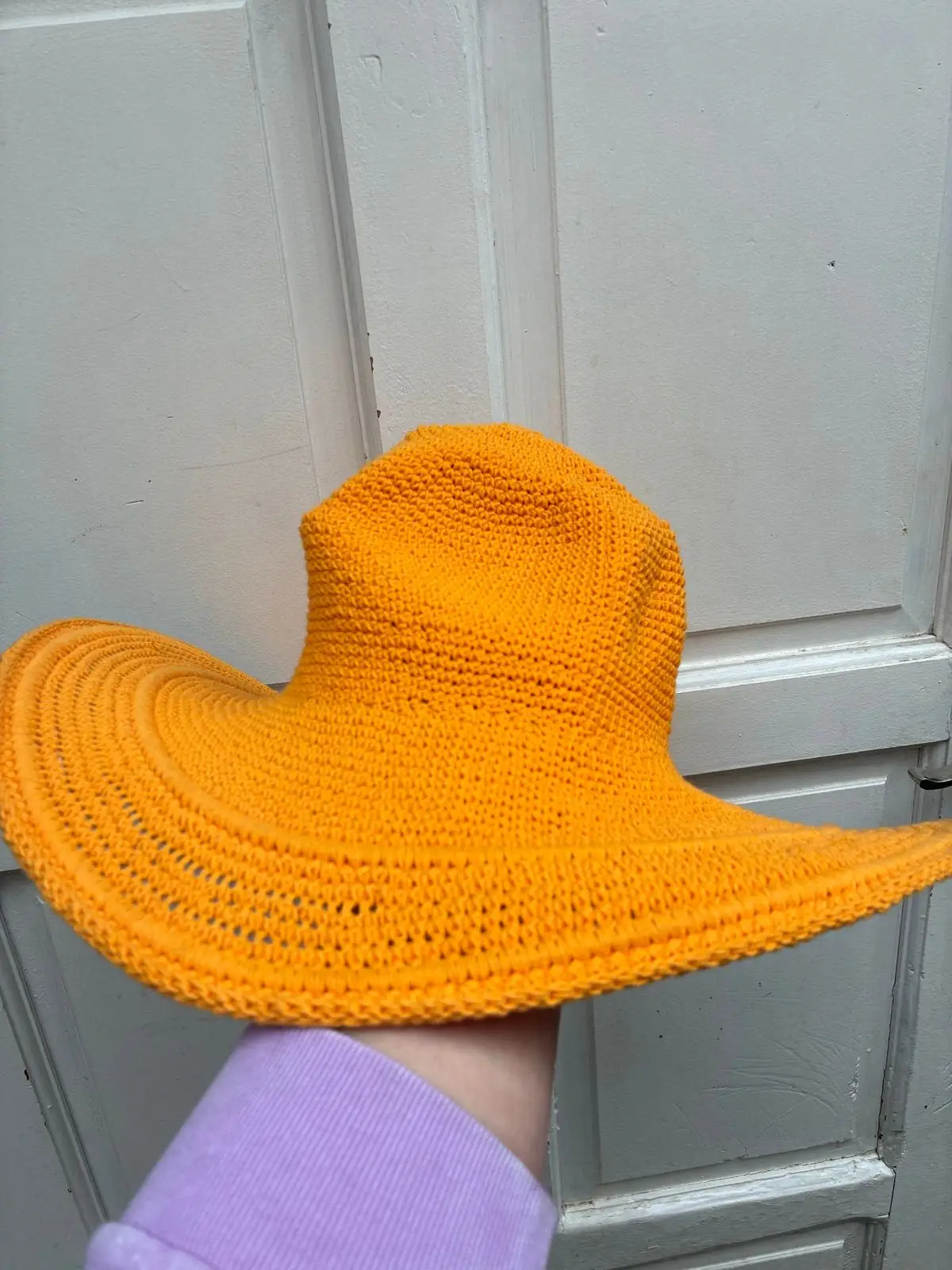 Bright Yellow Crocheted Sun Hat