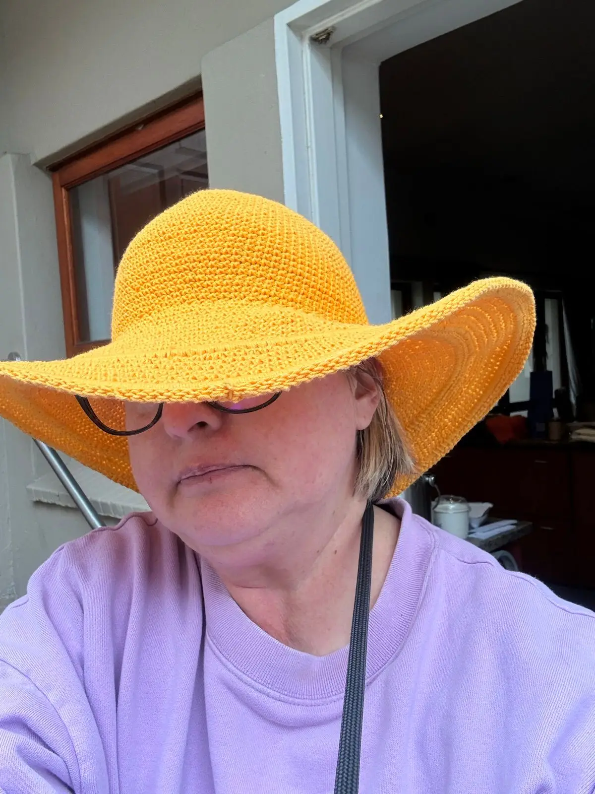 Bright Yellow Crocheted Sun Hat