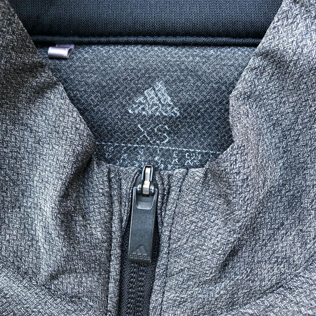 Adidas Black and Grey Athletic Zip-Up Jacket