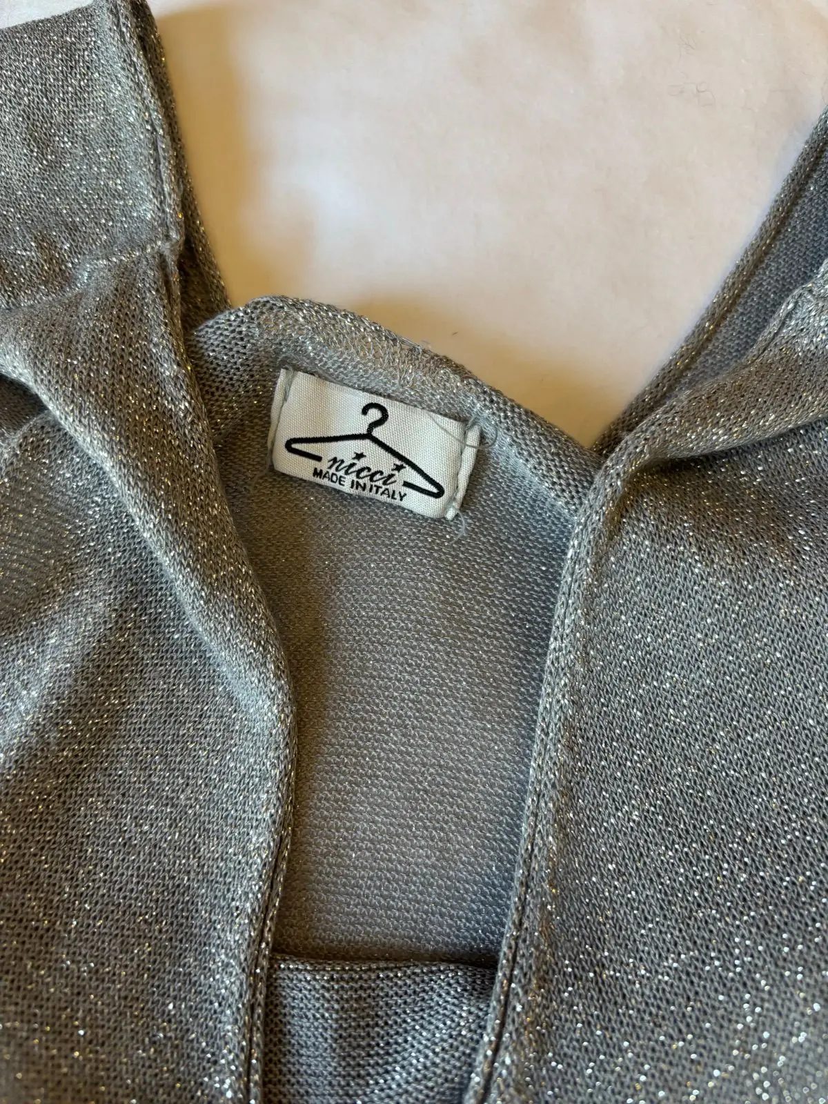 Nicci Silver Metallic V-Neck Tank Top