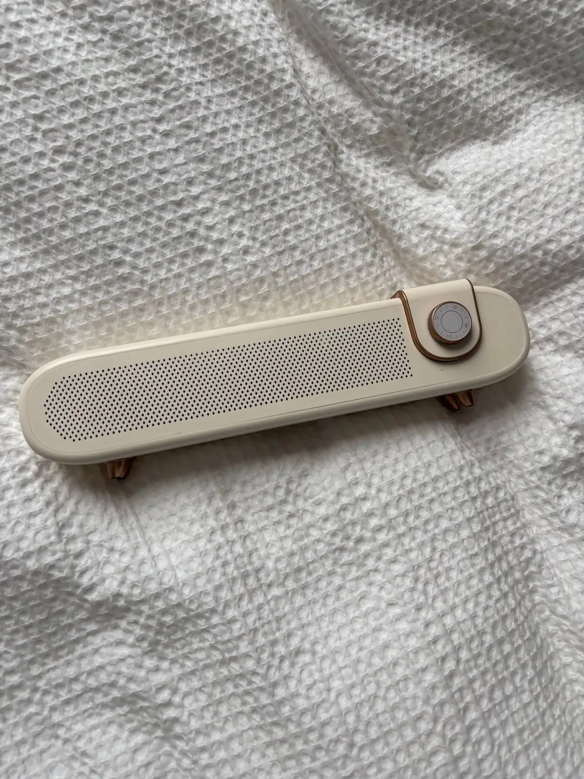 Cream and Rose Gold Portable Bluetooth Speaker