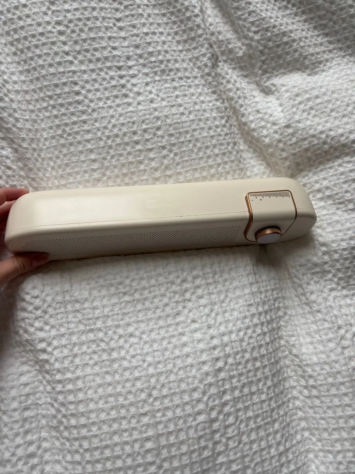 Cream and Rose Gold Portable Bluetooth Speaker