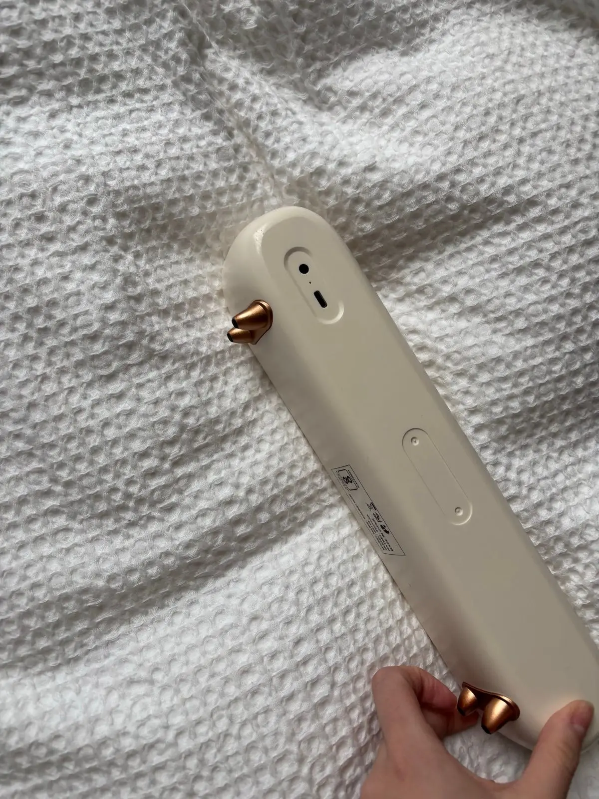 Cream and Rose Gold Portable Bluetooth Speaker