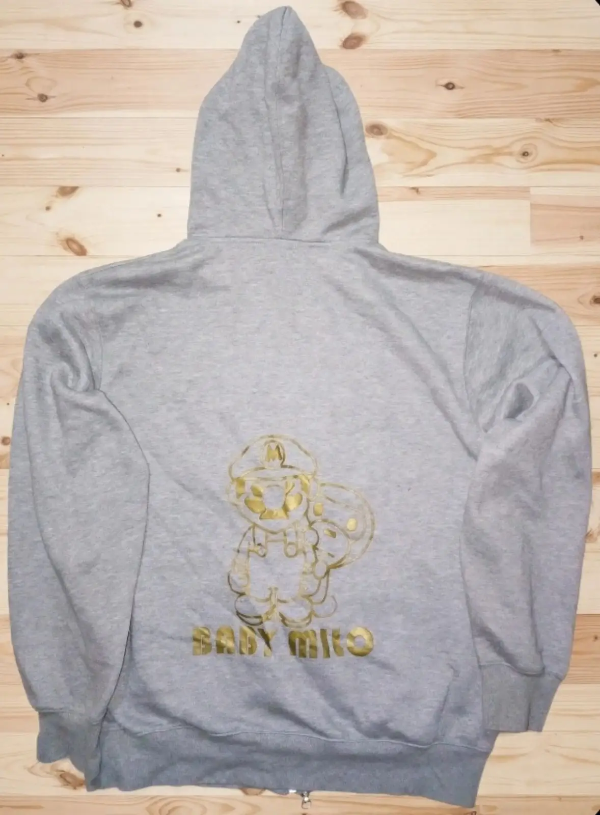 Baby Milo x Super Mario Full Zip Grey Hoodie