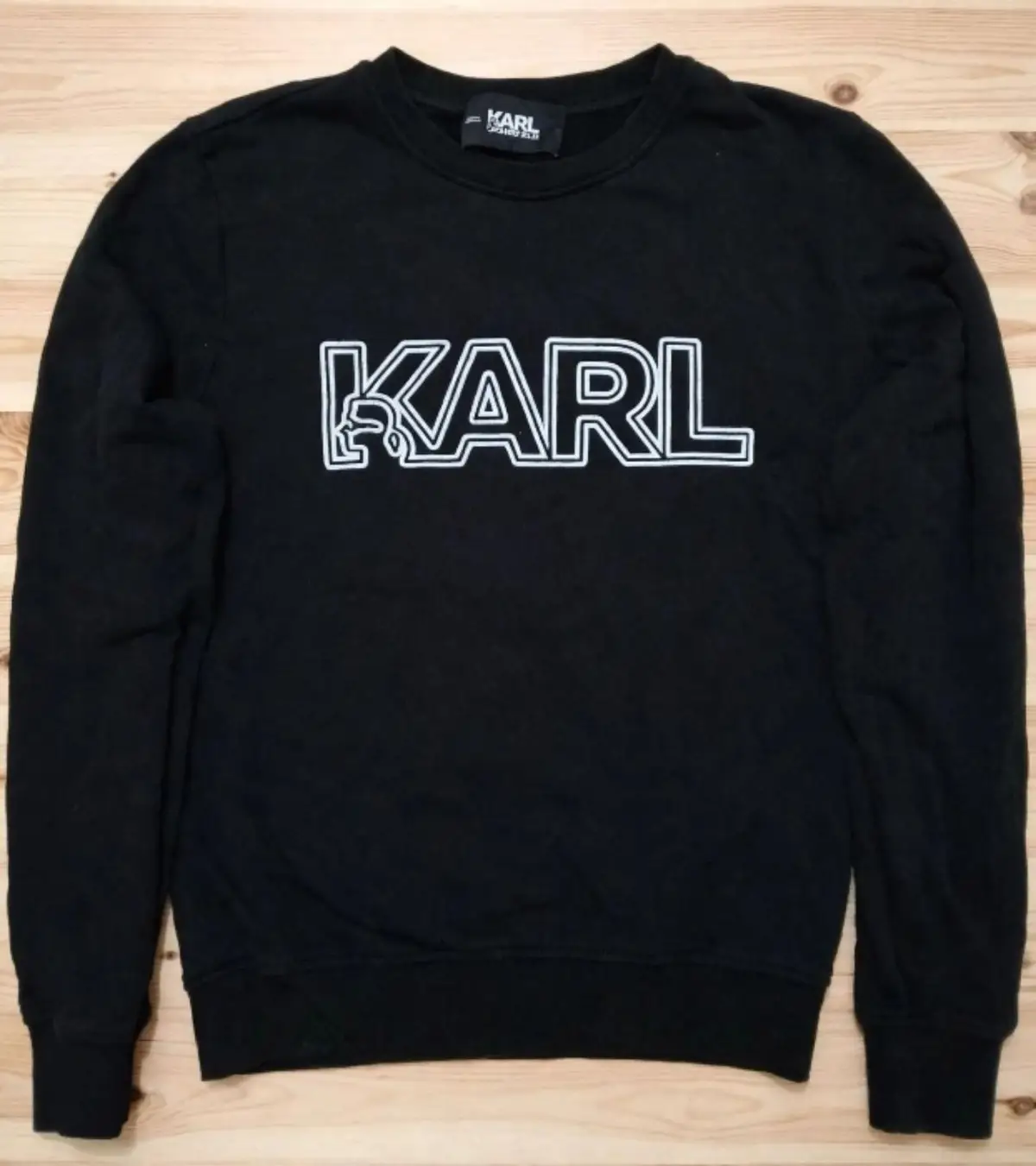 Karl Lagerfeld Black Sweatshirt with Outline Logo