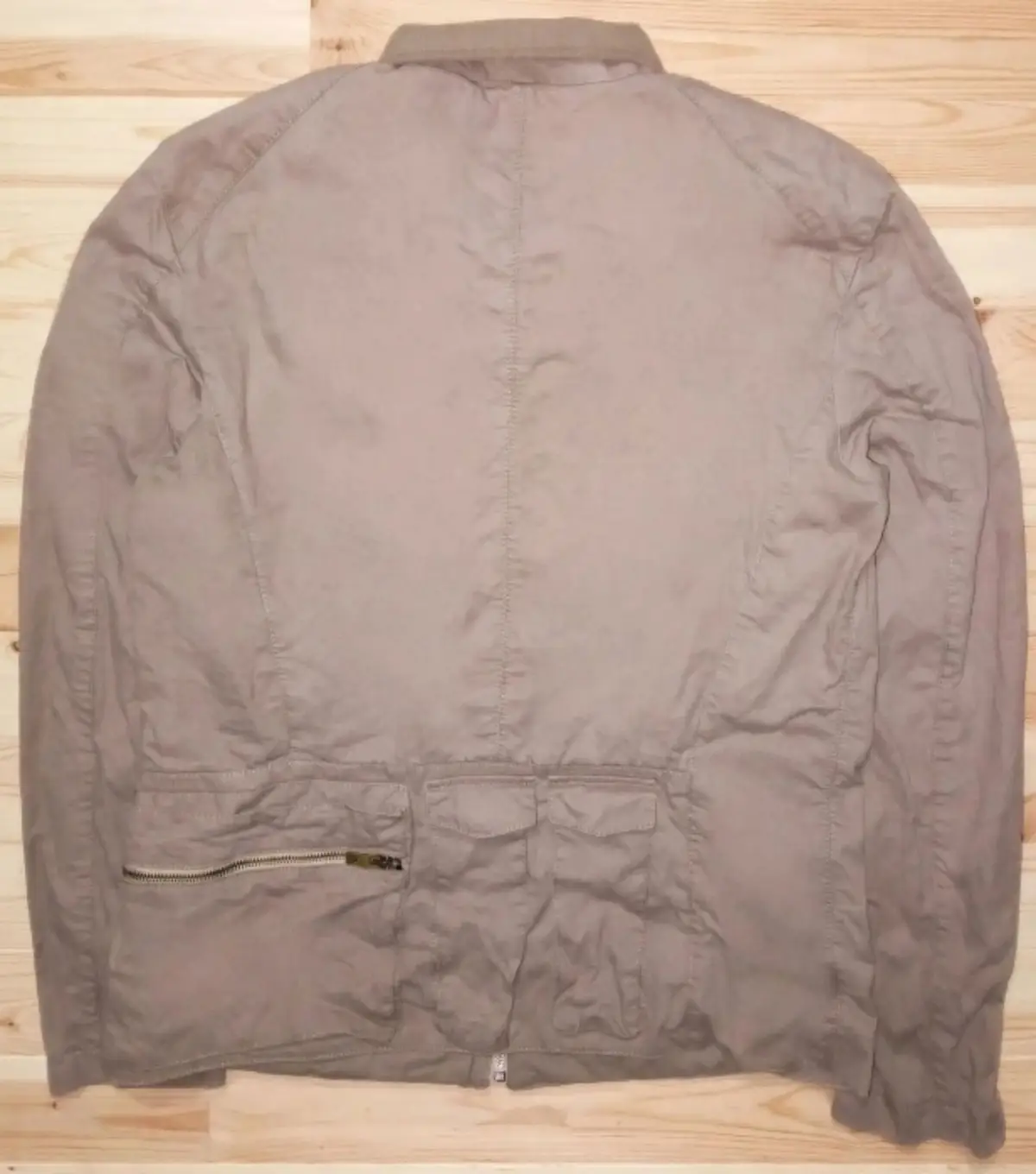 Taupe Lightweight Zip-Up Jacket with Front Pocket