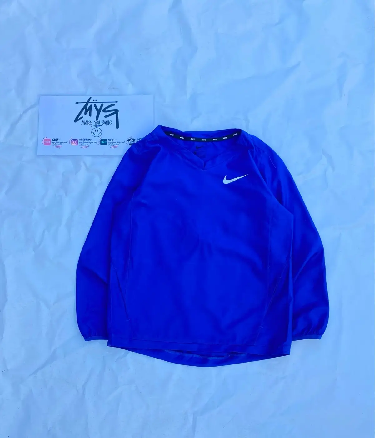 Nike Blue Long-Sleeve Pullover Top