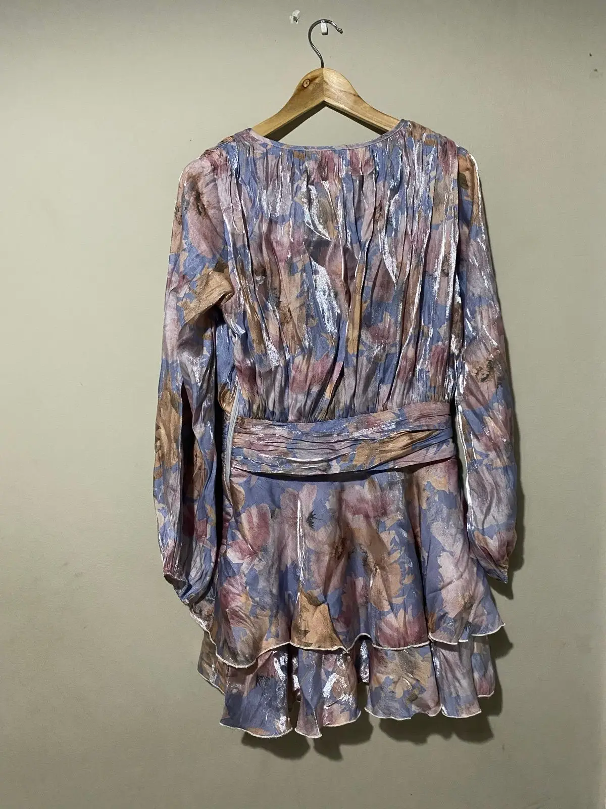 YDE Floral Long-Sleeve Ruffle Mini Dress