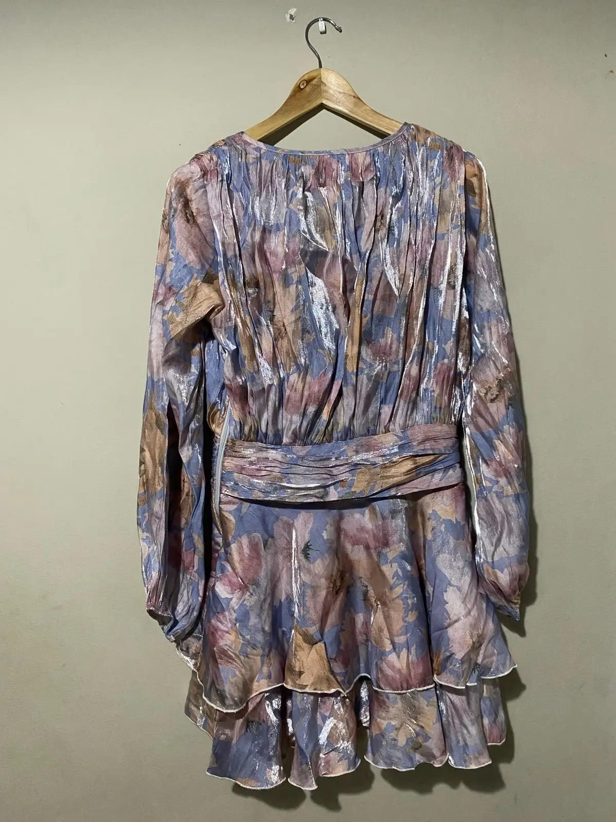 YDE Floral Long-Sleeve Ruffle Mini Dress