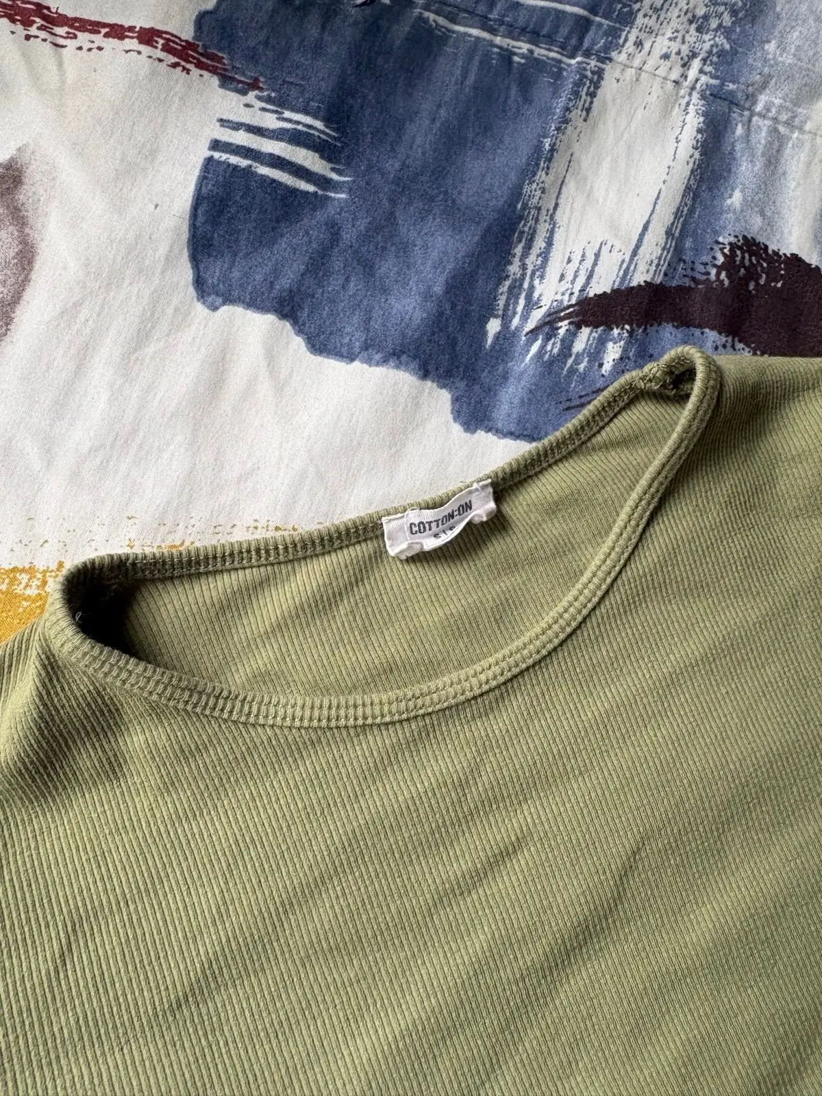 Cotton On Ribbed Green T-Shirt