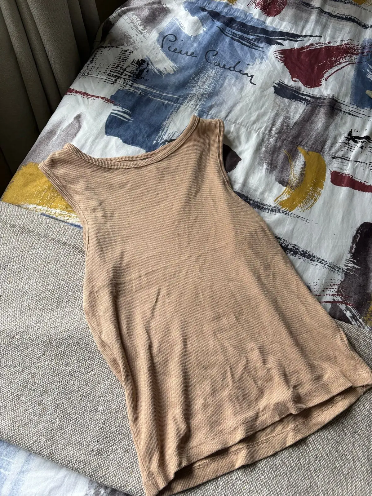 Pick n Pay Clothing Beige Ribbed Tank Top