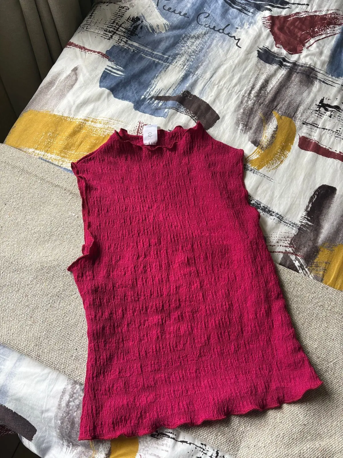 Oakridge Pink Textured Sleeveless Top