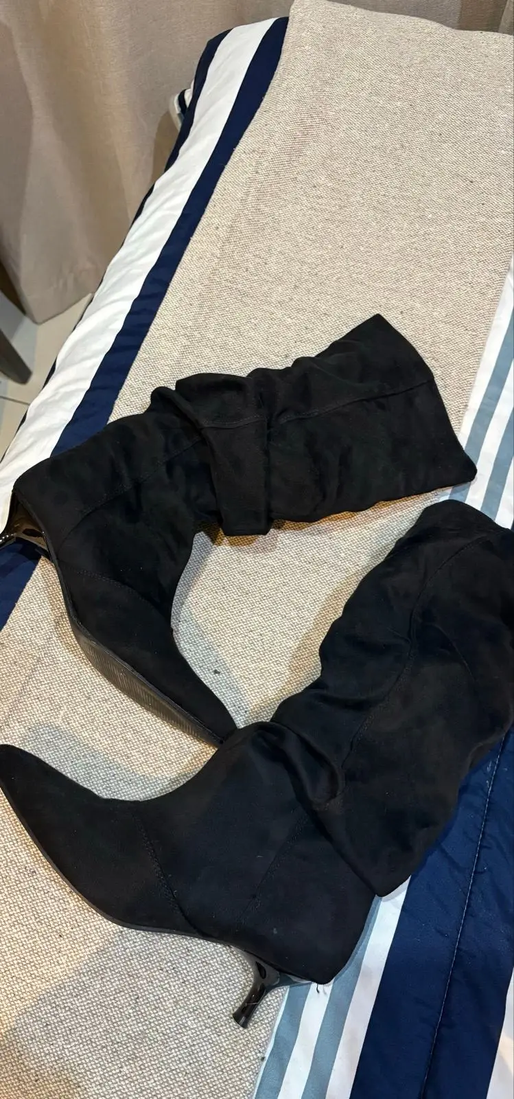 Mr Price Black Slouch Kitten Heel Boots Size 5