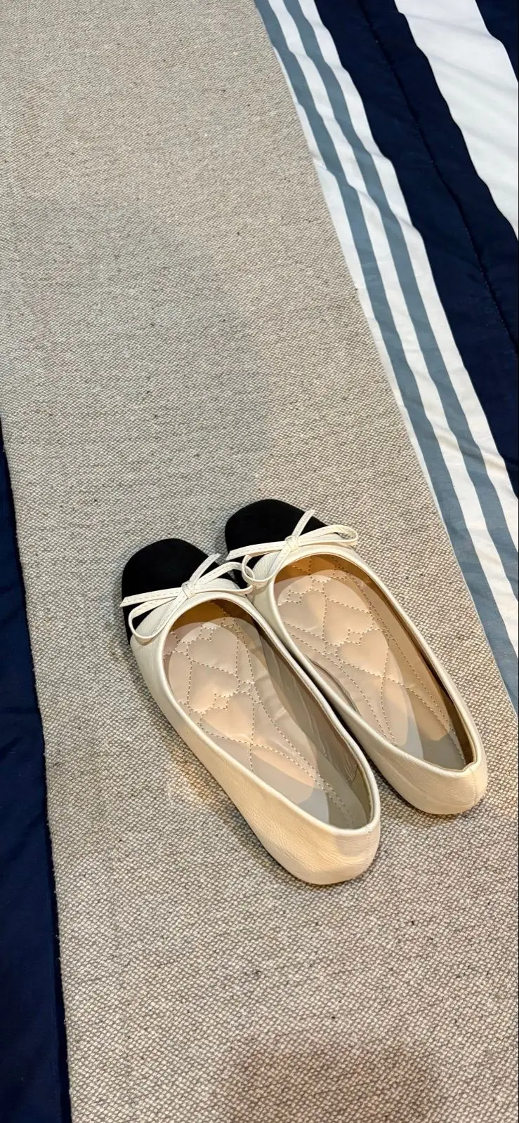Black and White Cap-Toe Ballet Flats