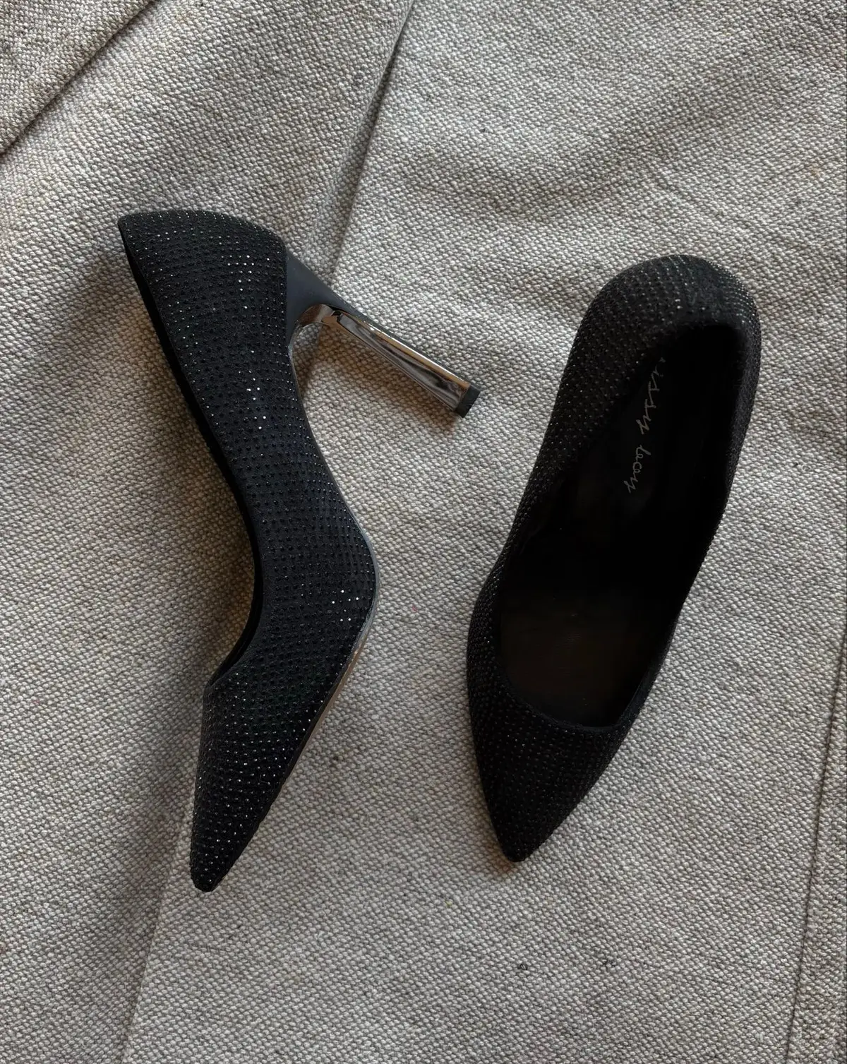 Sissy Boy Black Glitter Stiletto Heels
