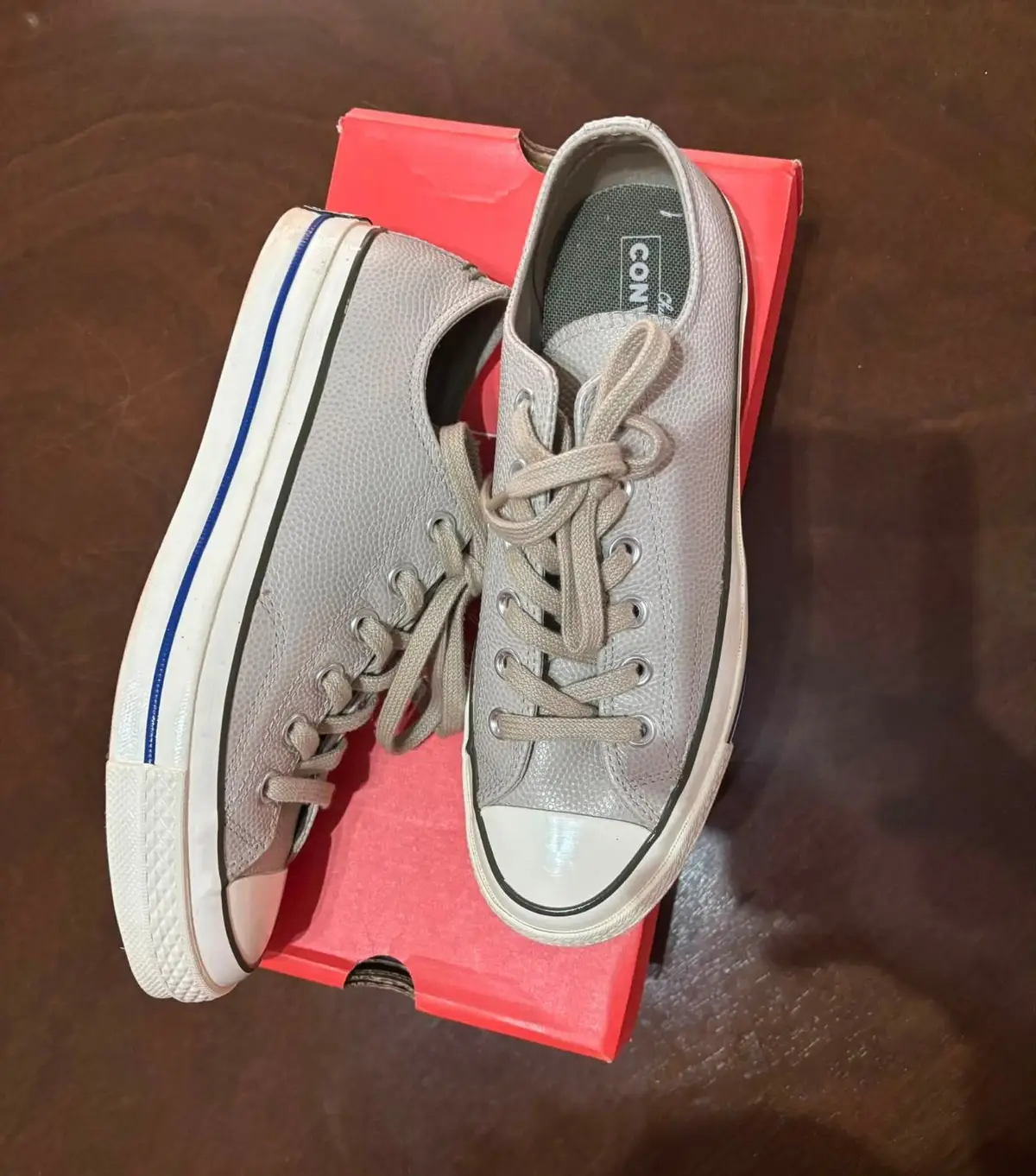 Converse Low-Top Grey Leather Sneakers