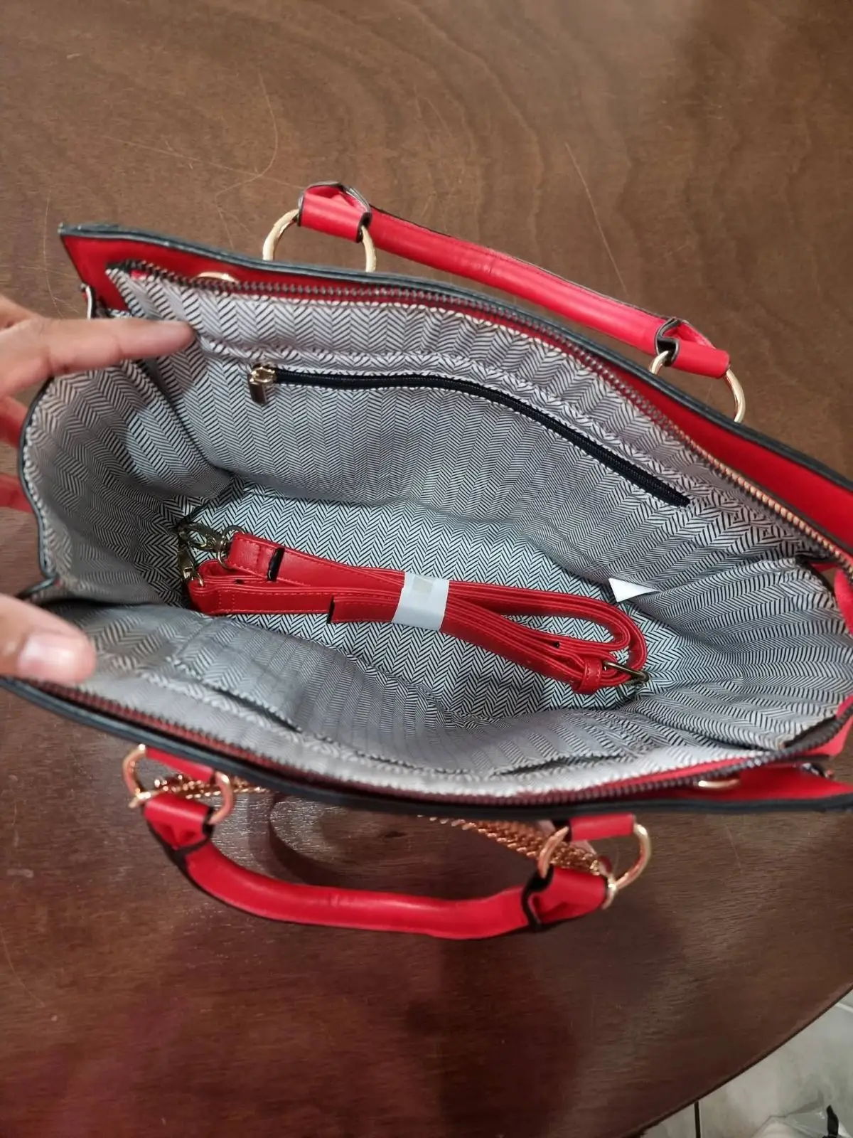 Foschini Red Handbag with Chain Detail