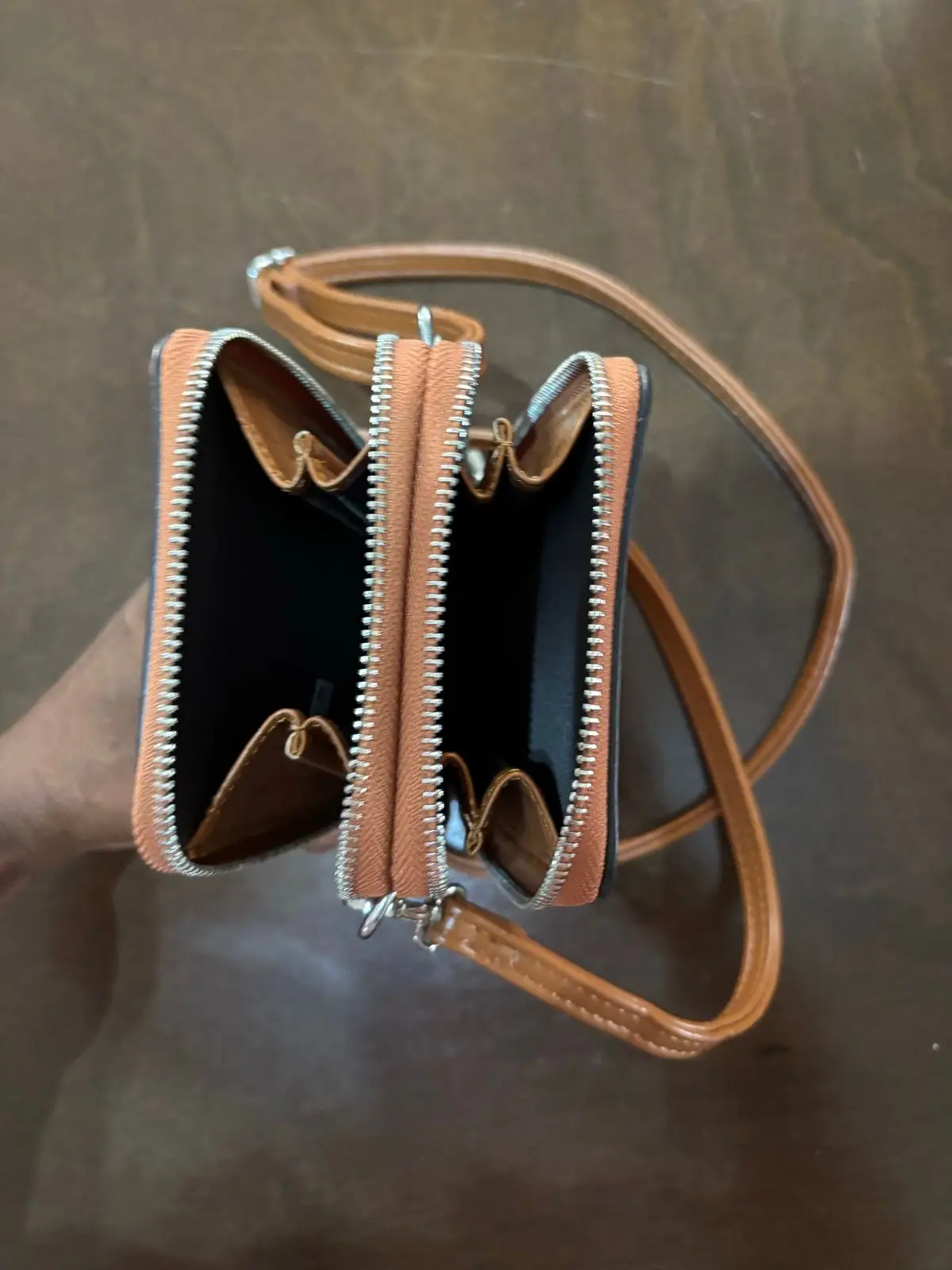 Foschini Tan Crocodile Texture Crossbody Bag