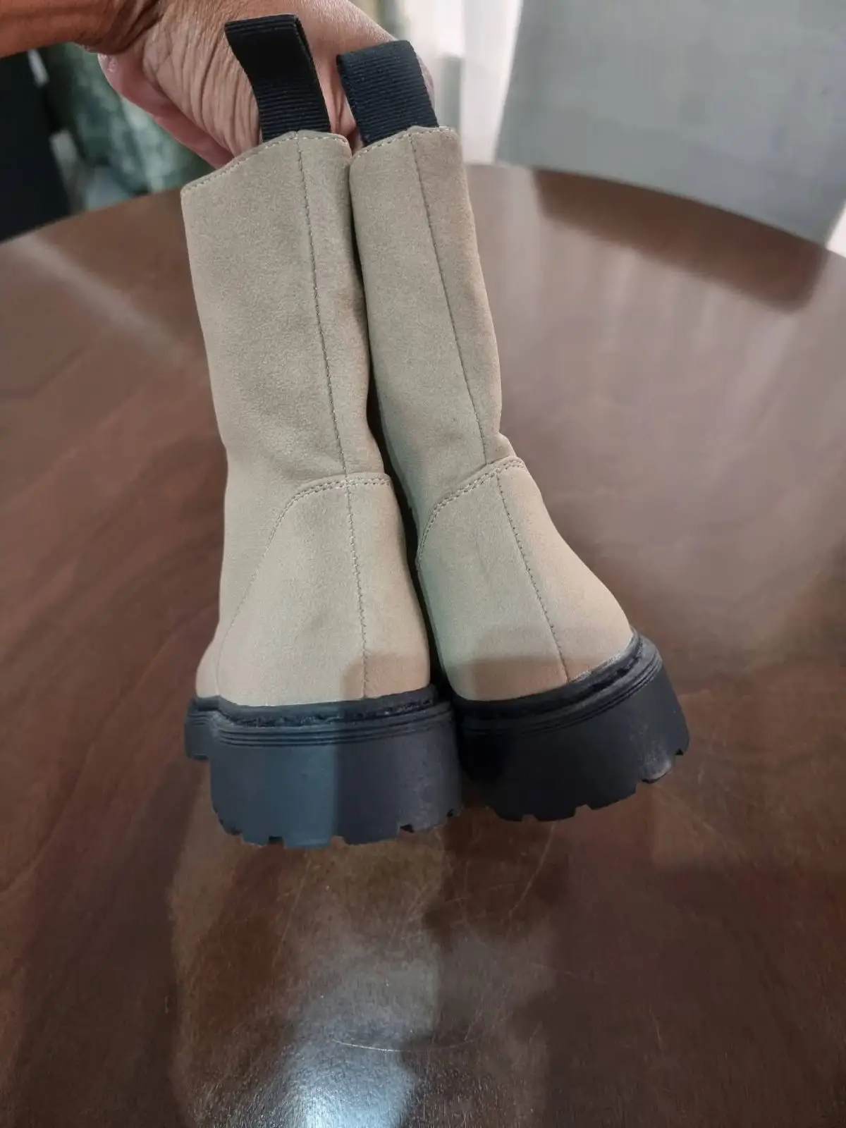 Cotton On Beige Suede Lace-Up Boots