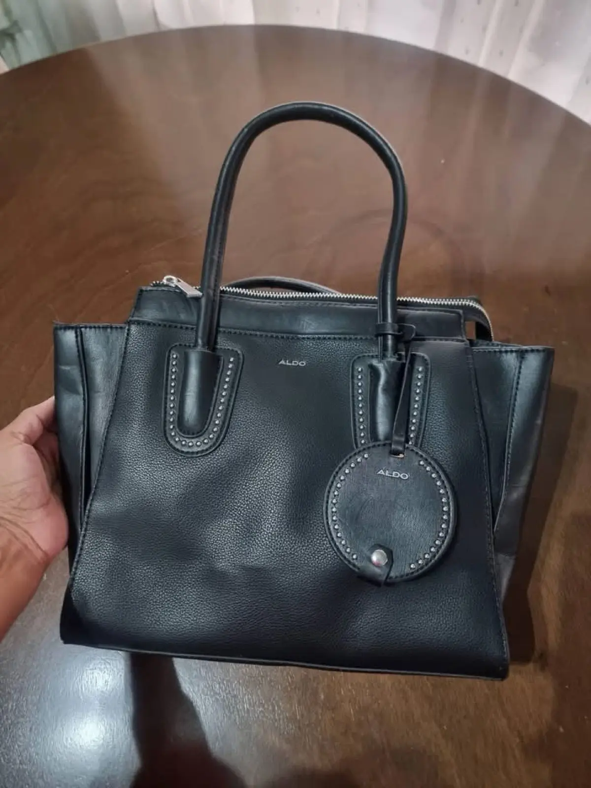 Aldo Black Structured Handbag