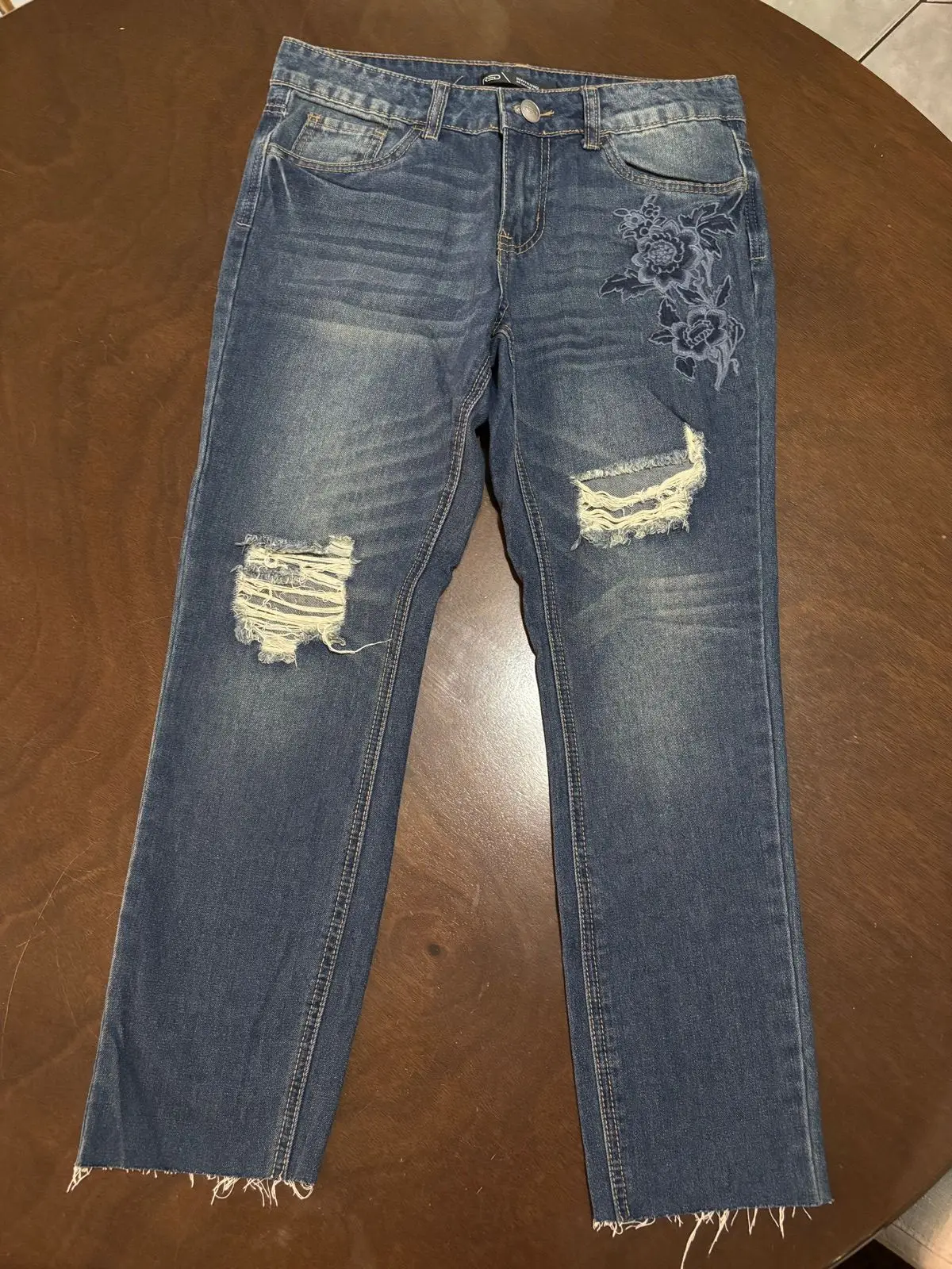 Mr Price Distressed Jeans with Floral Embroidery Size 32