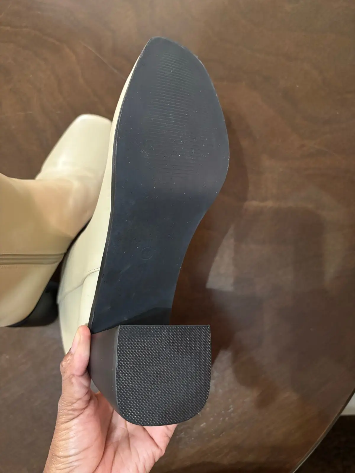 Cotton On Cream Block Heel Boots Size 40