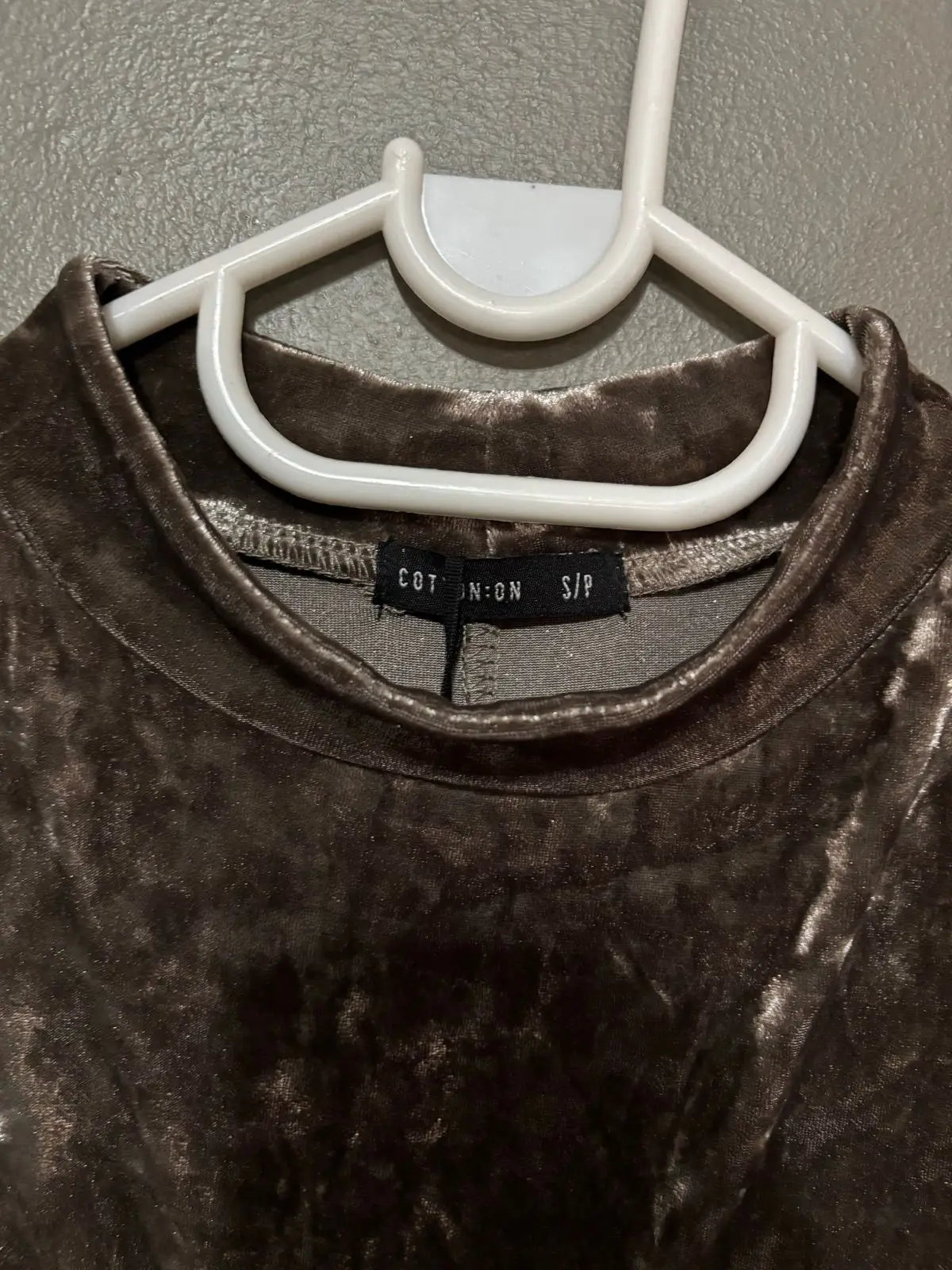 Cotton On Crushed Velvet Mini Dress Brown