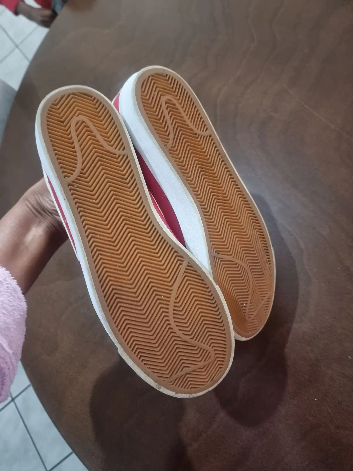 Nike Red and White Low Top Sneakers