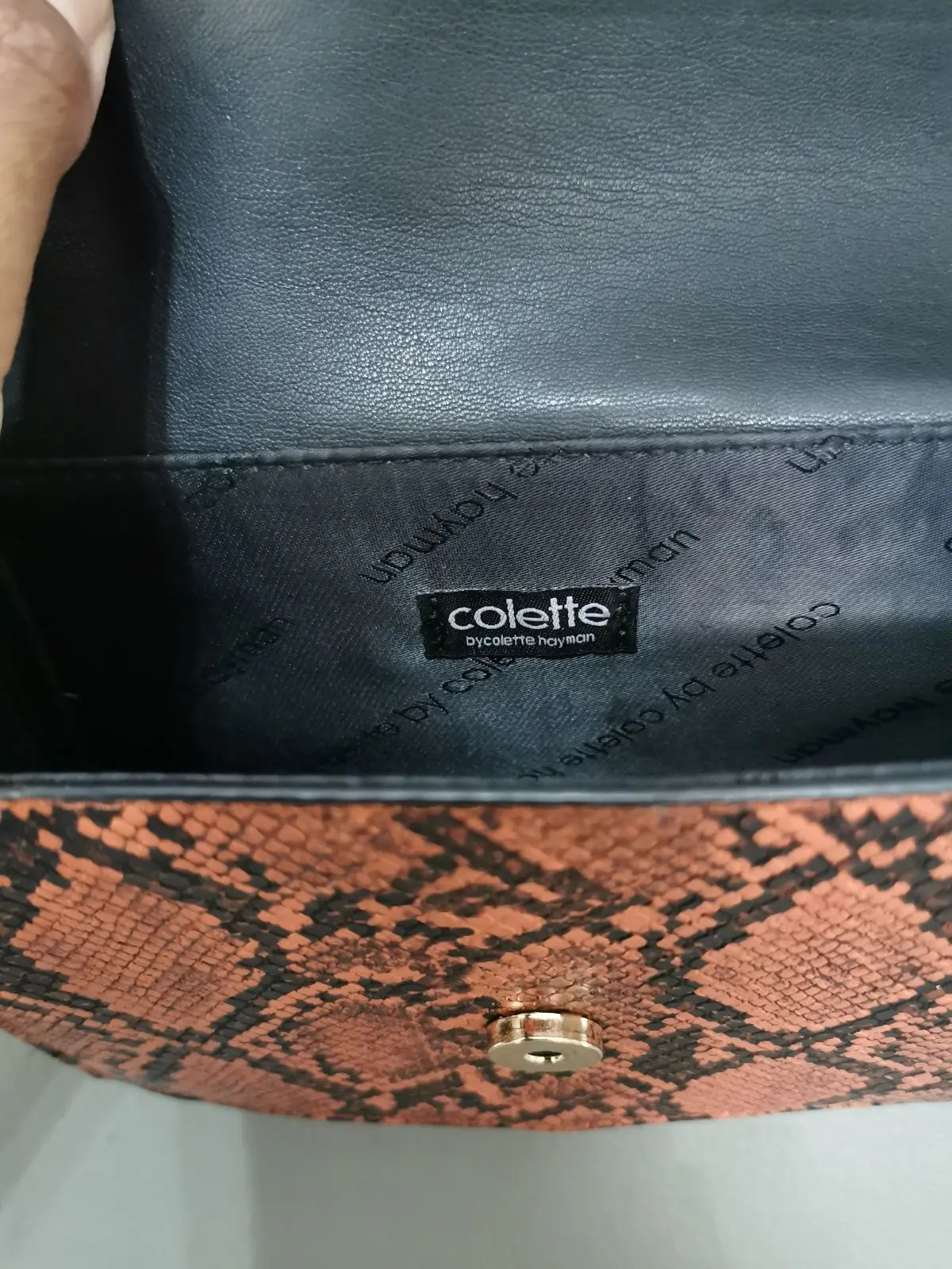 Foschini Orange Snake Print Cross-Body Bag