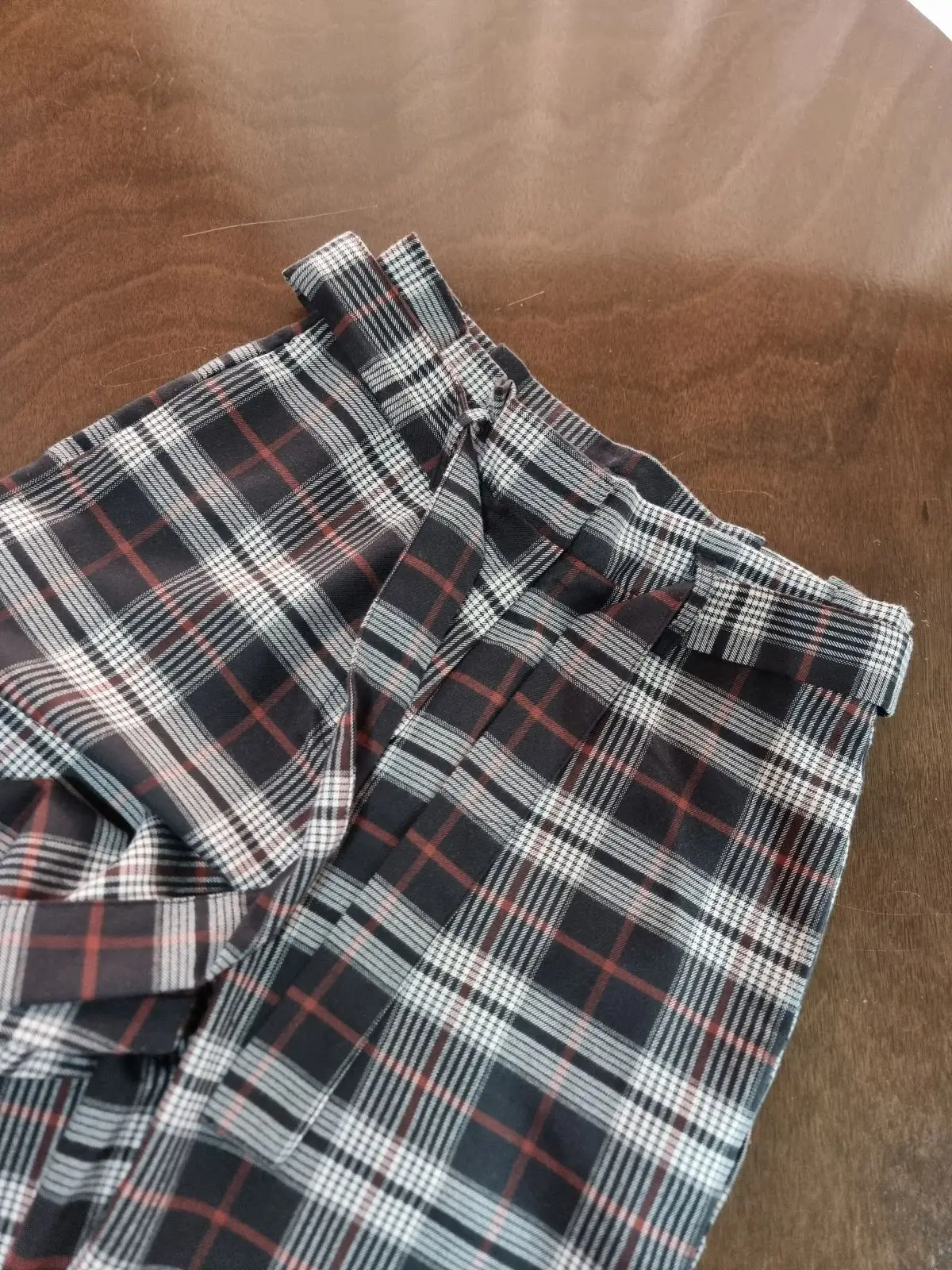 Cotton On Plaid Pants with Tie Belt