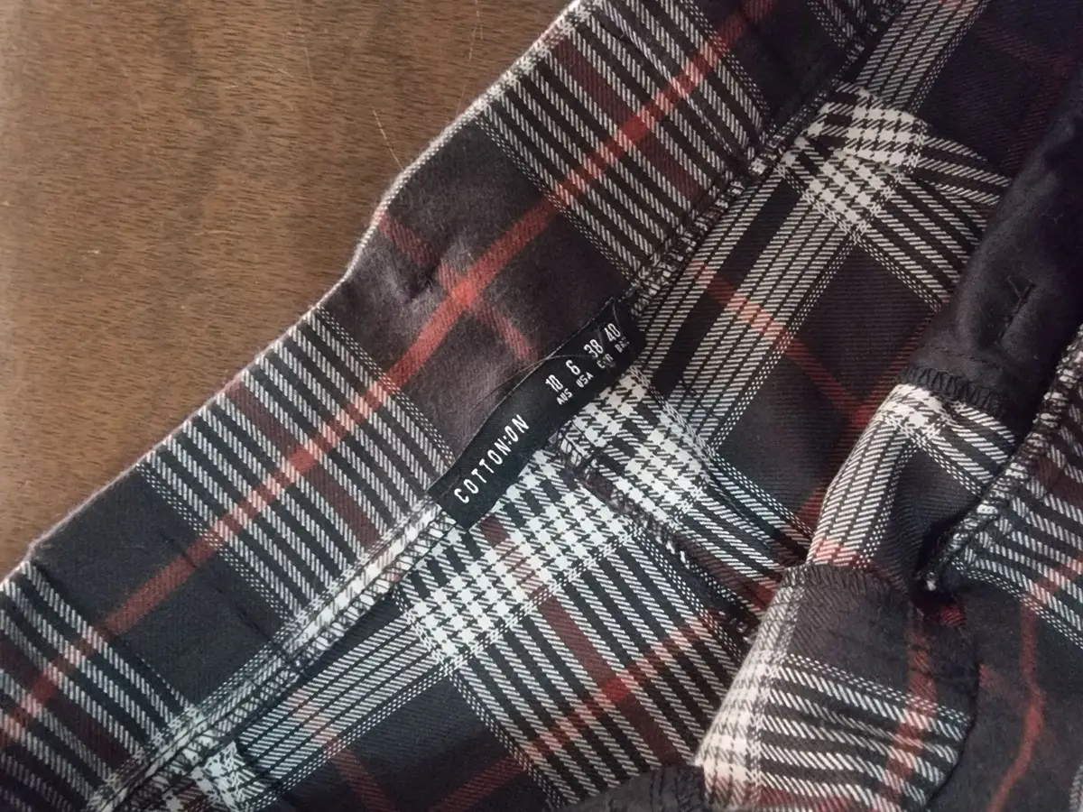 Cotton On Plaid Pants with Tie Belt