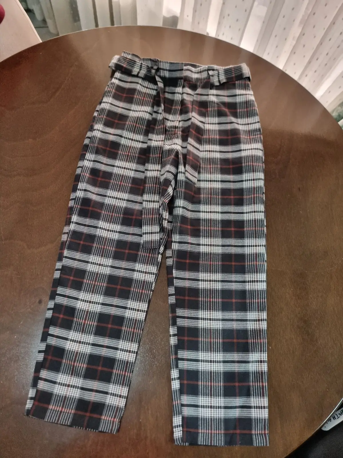 Cotton On Plaid Pants with Tie Belt