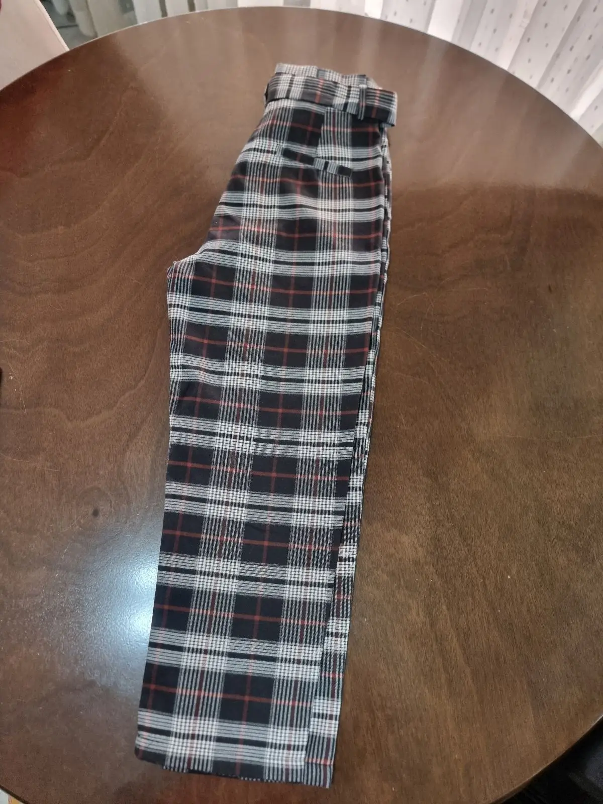 Cotton On Plaid Pants with Tie Belt