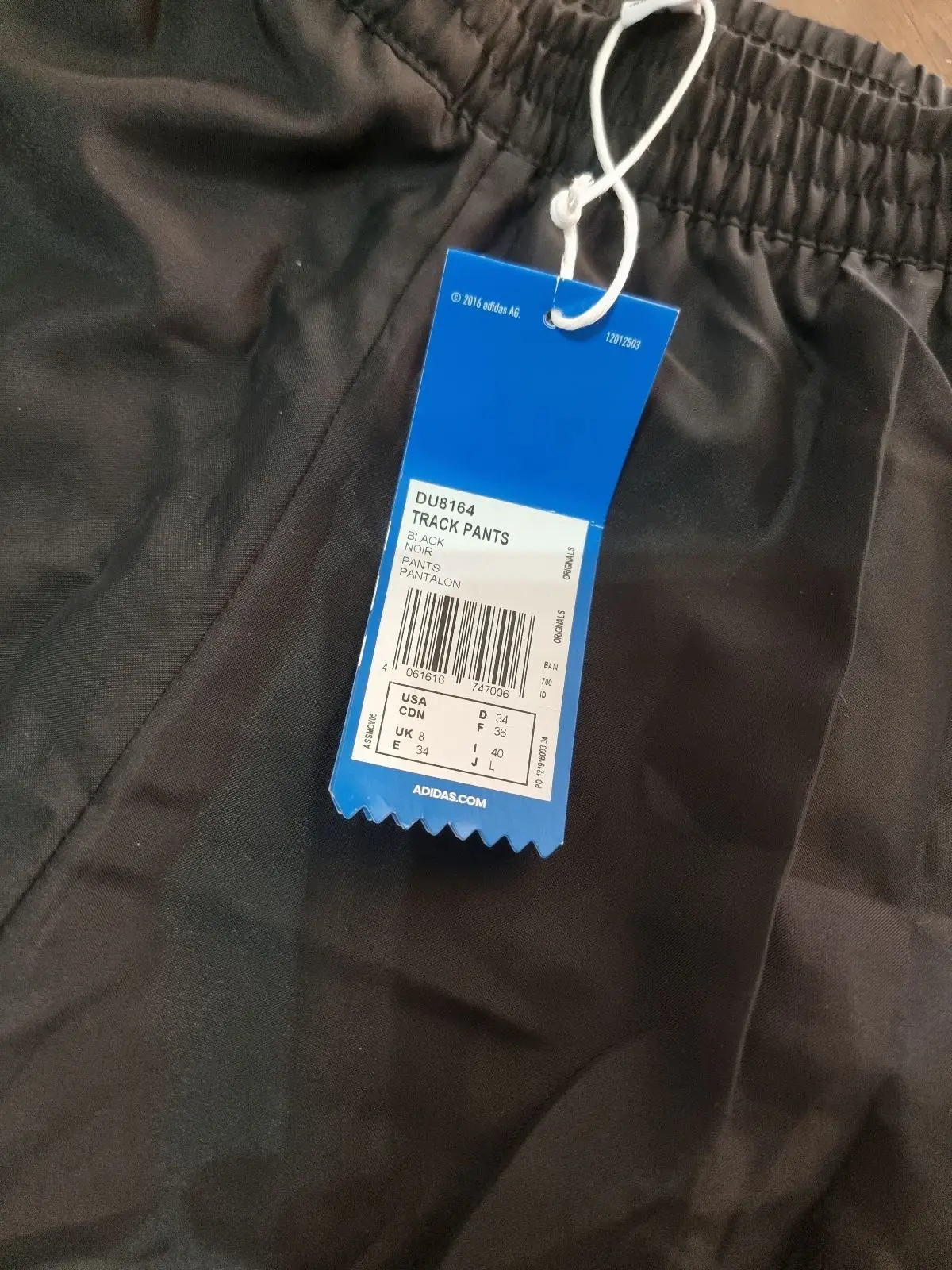 Adidas Black Track Pants with White Stripes