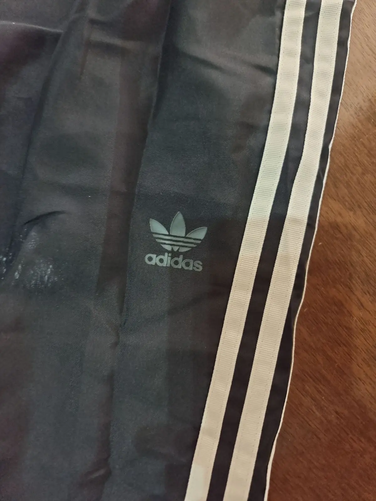 Adidas Black Track Pants with White Stripes
