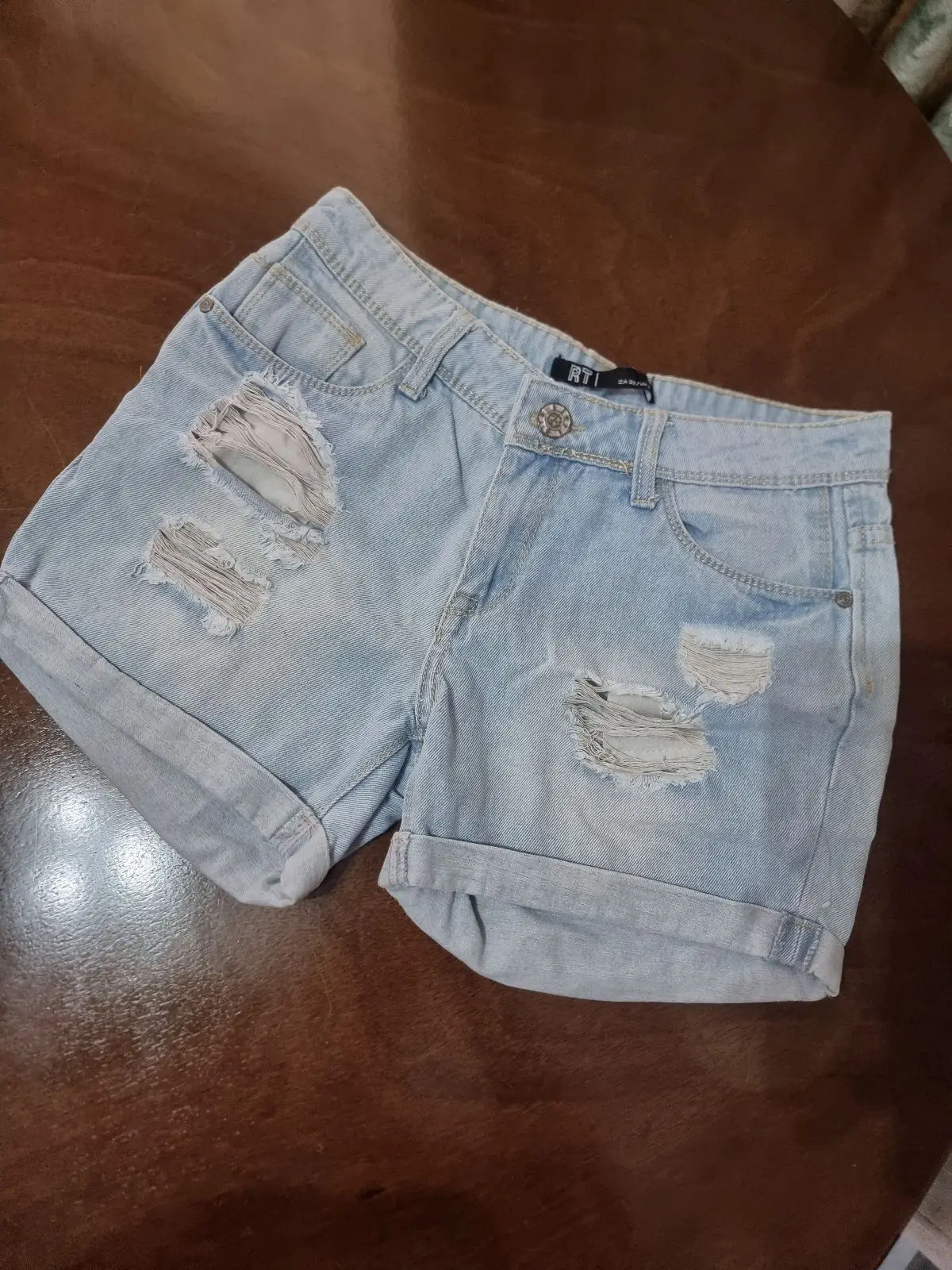 Mr Price Distressed Light Wash Denim Shorts